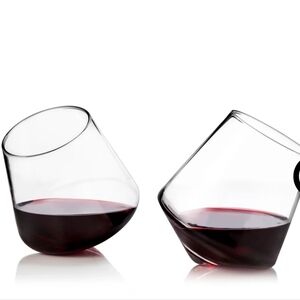 VISKI Rolling Crystal Wine Glasses Set of 2 NEW IN BOX